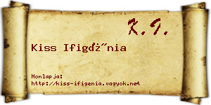 Kiss Ifigénia névjegykártya